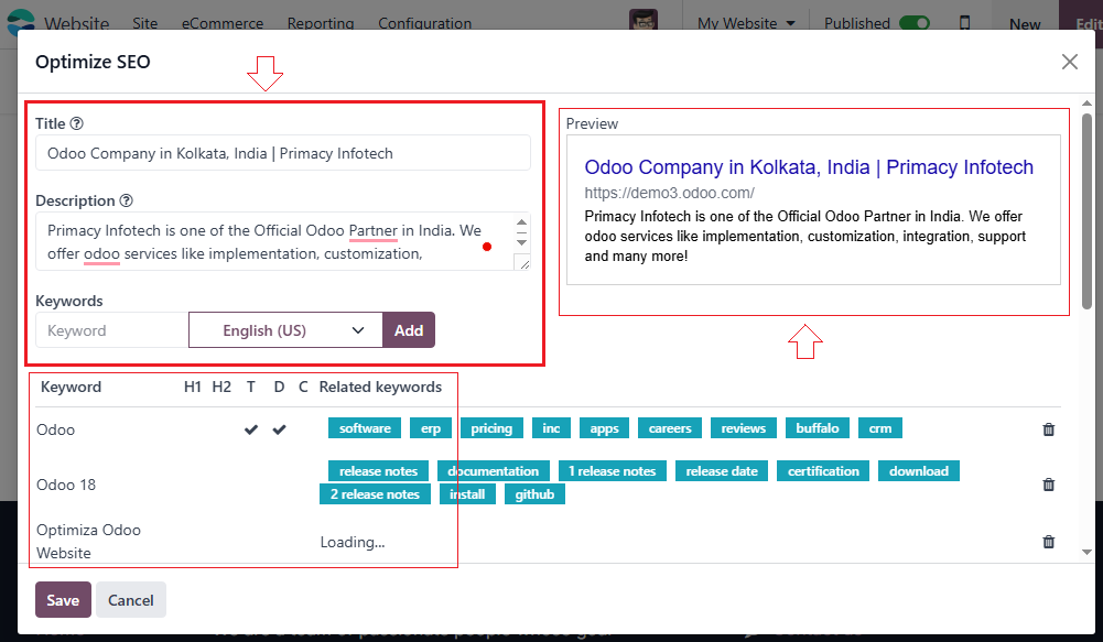 Odoo Optimize SEO